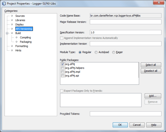 Netbeans RCP module exporting SLF4J public packages